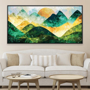 Emerald Landscape Canvas Art Clock Canvas