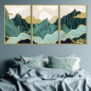 Emerald Mountains Canvas Art Clock Canvas