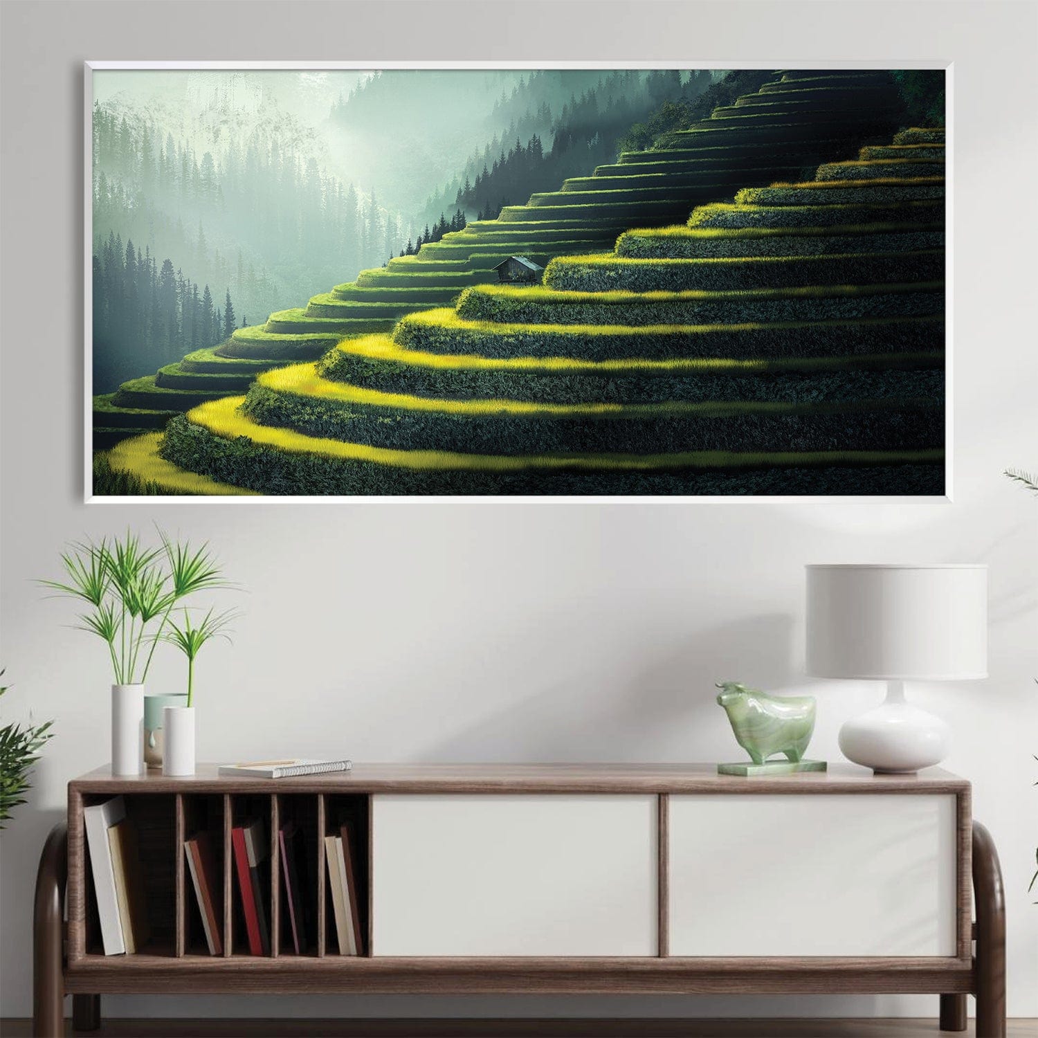 Emerald Staircase Canvas Art Clock Canvas