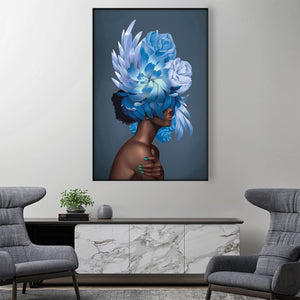 Empowered Woman A Easy Build Frame Art Easy Build Frame & Fabric Print / 24 x 36in Clock Canvas