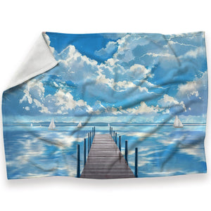 Endless Blue Blanket Blanket 30 x 40in Clock Canvas