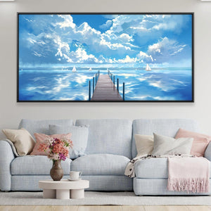 Endless Blue Canvas Art 20 x 10in / Canvas Clock Canvas