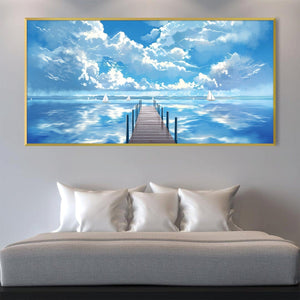 Endless Blue Canvas Art Clock Canvas