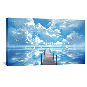 Endless Blue Canvas Art Clock Canvas
