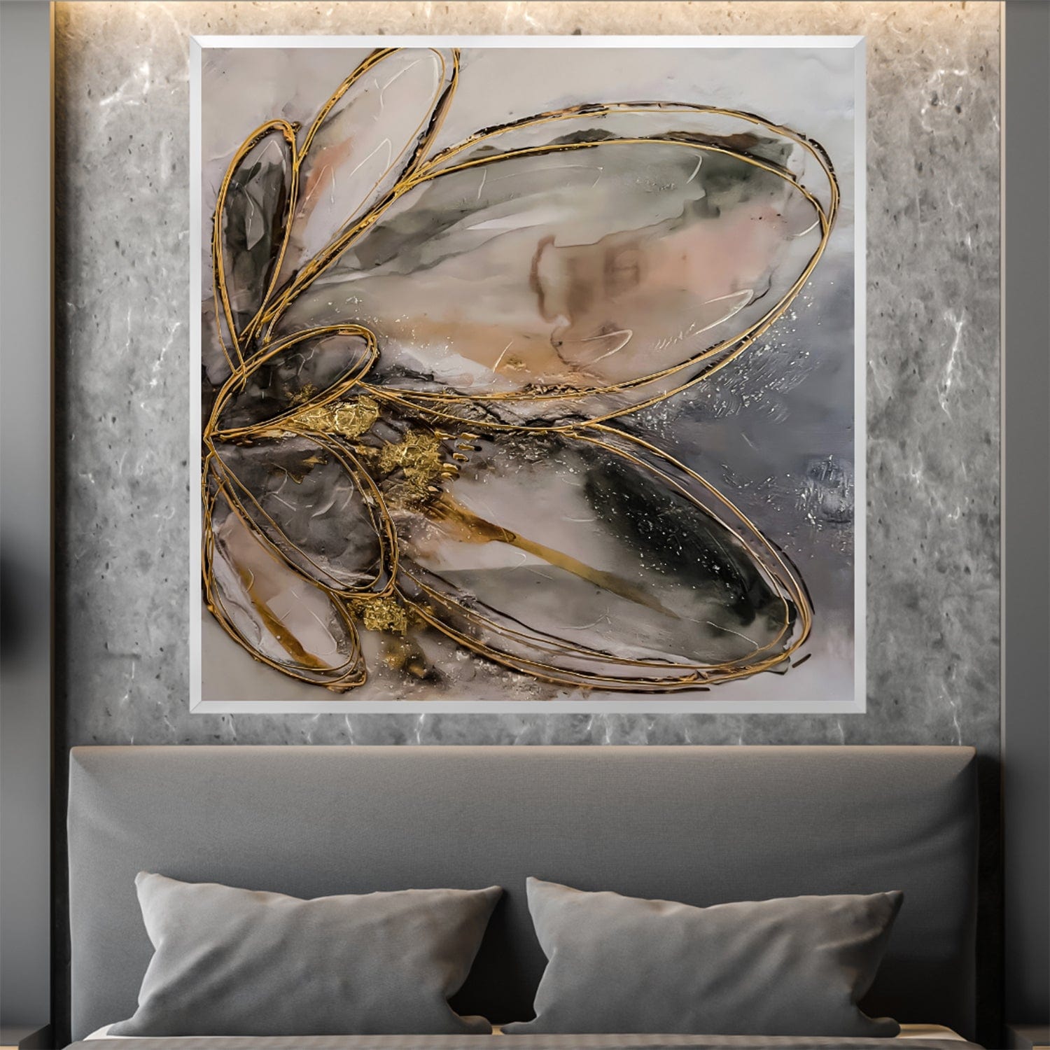 Ethereal Flower Canvas Art Clock Canvas