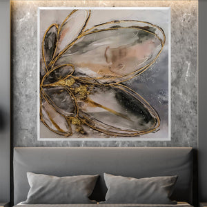 Ethereal Flower Canvas Art Clock Canvas