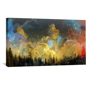 Ethereal Night Embrace Canvas Art Clock Canvas