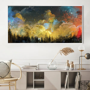 Ethereal Night Embrace Canvas Art Clock Canvas