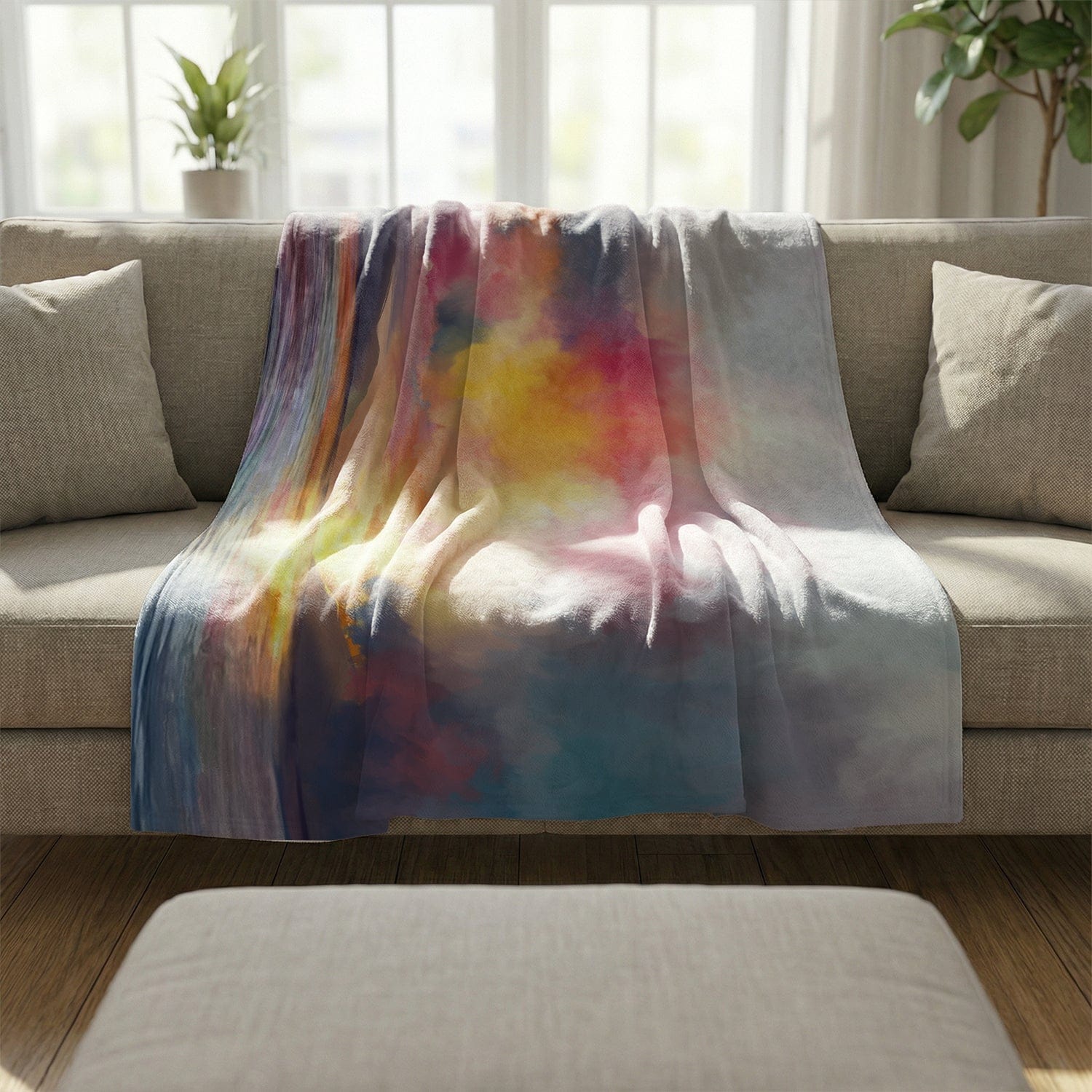 Euphoric Horizon Blanket Blanket Clock Canvas