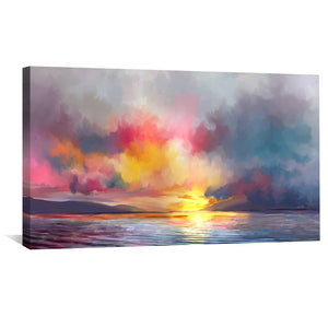Euphoric Horizon Canvas Art Clock Canvas
