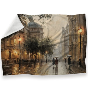 Evening Promenade Blanket Blanket 30 x 40in Clock Canvas