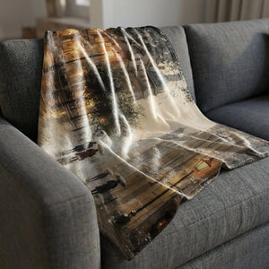 Evening Promenade Blanket Blanket Clock Canvas