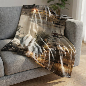 Evening Promenade Blanket Blanket Clock Canvas