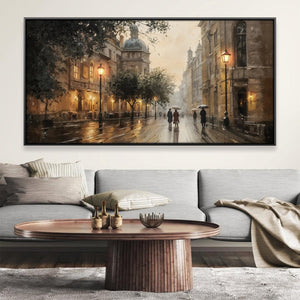 Evening Promenade Canvas Art 20 x 10in / Canvas Clock Canvas