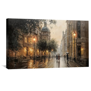 Evening Promenade Canvas Art Clock Canvas