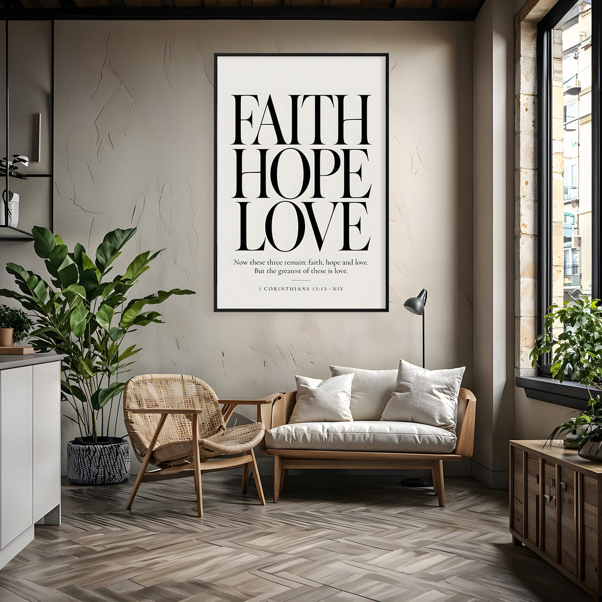 Faith, Hope & Love Canvas Art Clock Canvas
