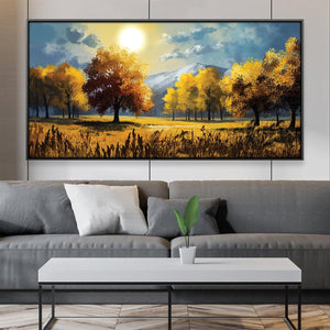 Fall's Golden Hour Canvas Art Clock Canvas