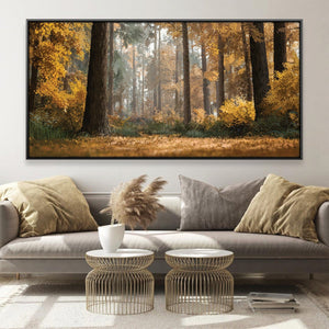 Falling Amber Leaves Canvas Art 20 x 10in / Canvas Clock Canvas