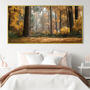 Falling Amber Leaves Canvas Art Clock Canvas