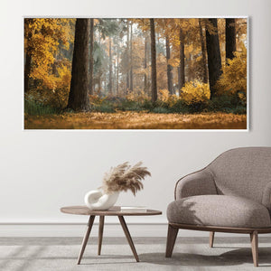 Falling Amber Leaves Canvas Art Clock Canvas