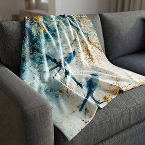 Feathered Harmony Blanket Blanket Clock Canvas