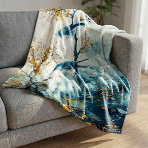 Feathered Harmony Blanket Blanket Clock Canvas