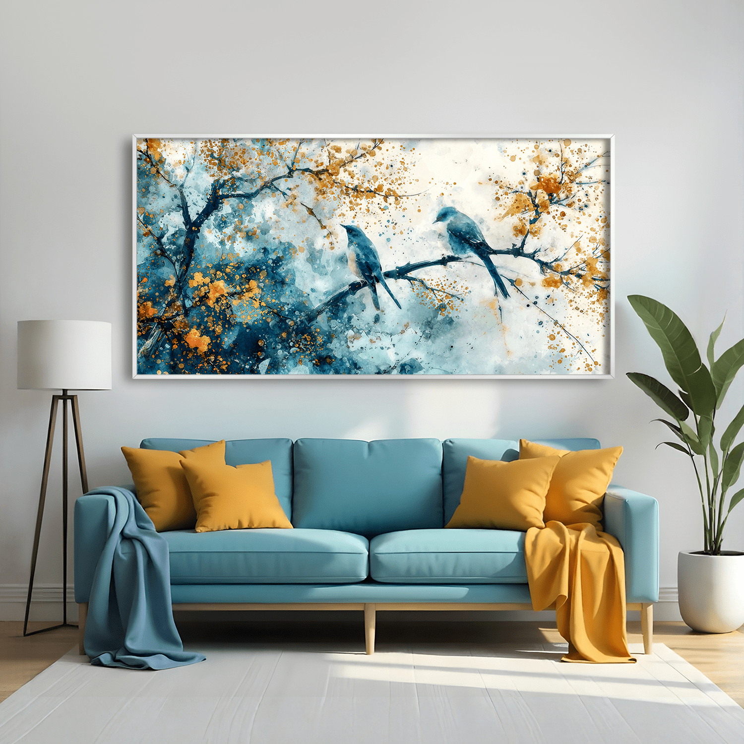 Feathered Harmony Canvas Art Clock Canvas