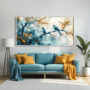 Feathered Harmony Canvas Art Clock Canvas