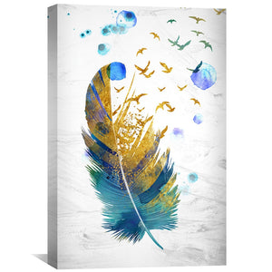 Feathered Strokes Canvas Art Clock Canvas