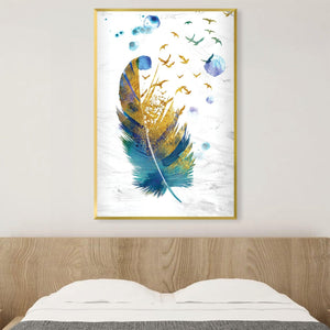 Feathered Strokes Canvas Art Clock Canvas
