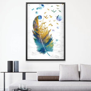 Feathered Strokes Canvas Art Clock Canvas