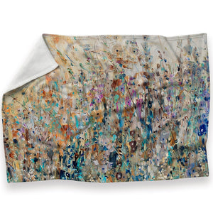 Field of Floral Blanket Blanket 30 x 40in Clock Canvas