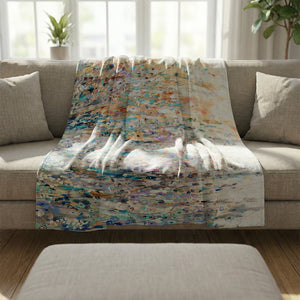 Field of Floral Blanket Blanket Clock Canvas