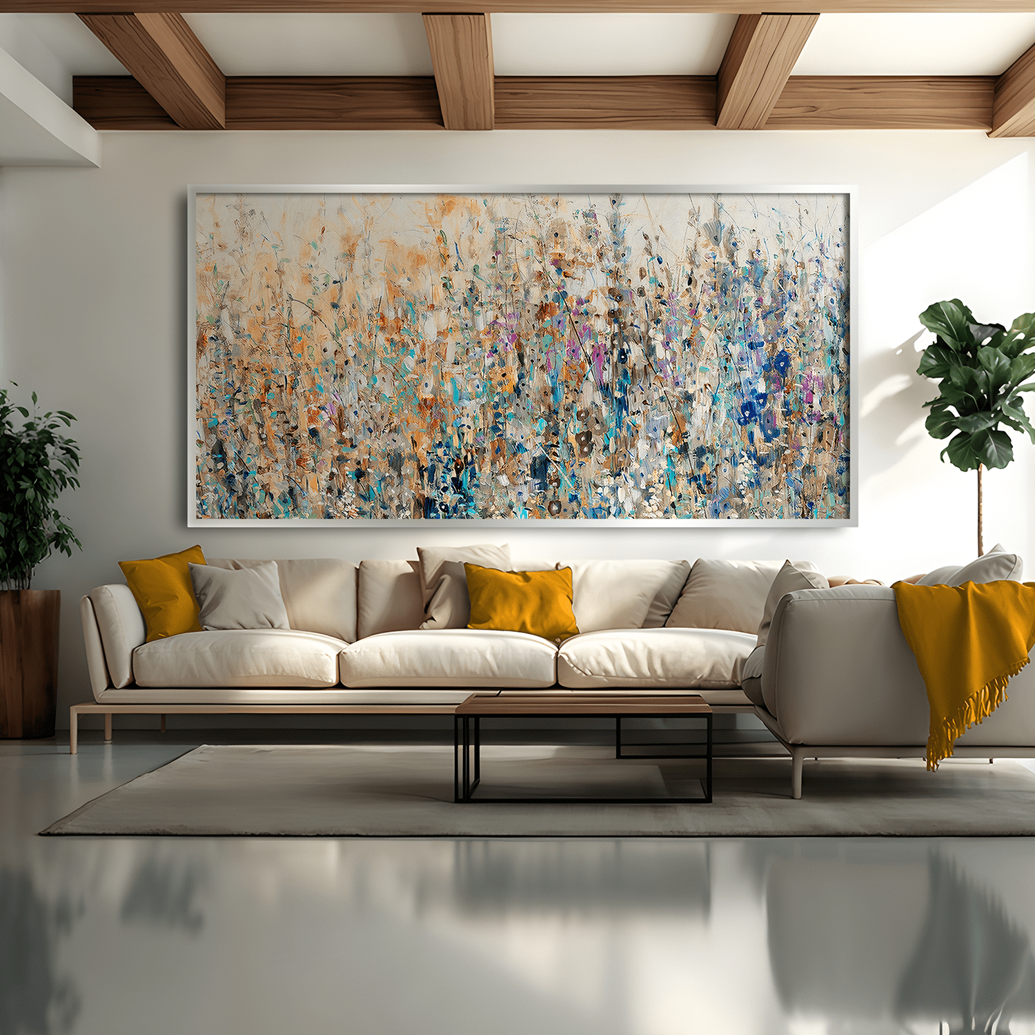 Field of Floral Canvas Art Clock Canvas