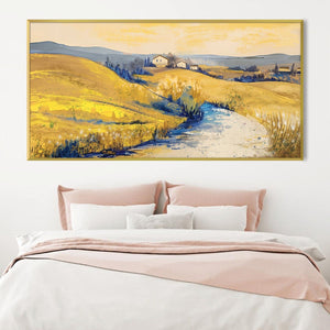 Fields of Quiet Golds Canvas Art Clock Canvas