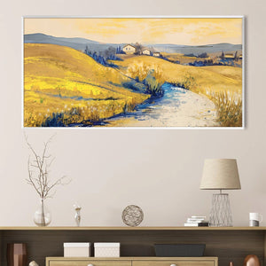 Fields of Quiet Golds Canvas Art Clock Canvas