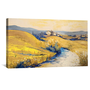 Fields of Quiet Golds Canvas Art Clock Canvas