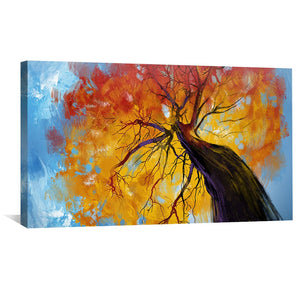 Fiery Canopy Canvas Art Clock Canvas