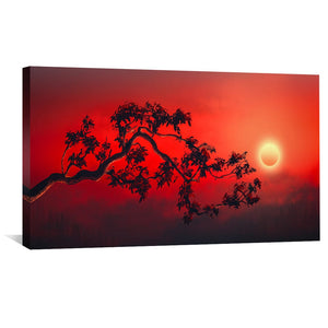 Fiery Dusk Canvas Art Clock Canvas