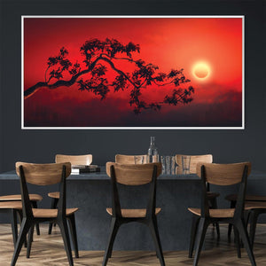 Fiery Dusk Canvas Art Clock Canvas