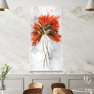 Fiery Petal Canvas Art Clock Canvas