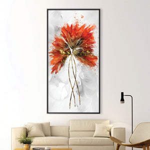 Fiery Petal Canvas Art Clock Canvas