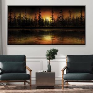 Fireline Horizon Canvas Art 20 x 10in / Canvas Clock Canvas