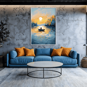 Fisherman’s Dusk Canvas Art Clock Canvas