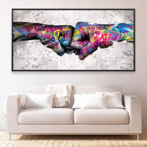 Fist Bump Canvas Art 50 x 25cm / Framed Prints Clock Canvas