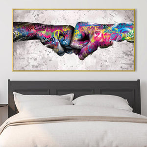Fist Bump Canvas Art Clock Canvas