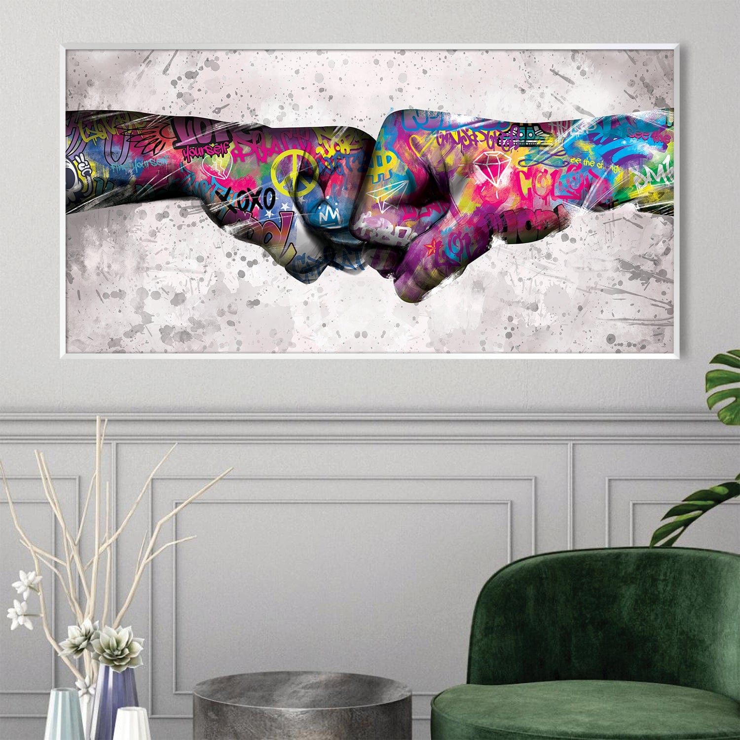 Fist Bump Canvas Art Clock Canvas
