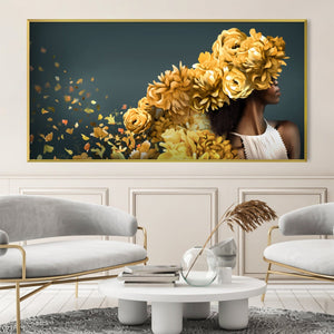 Floral Femme Canvas Art Clock Canvas
