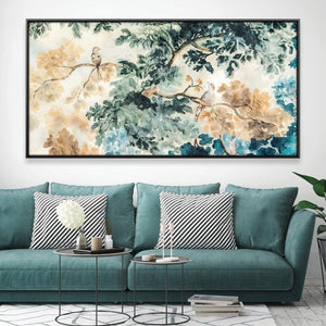 Floral Jungle Canvas Art 20 x 10in / Canvas Clock Canvas