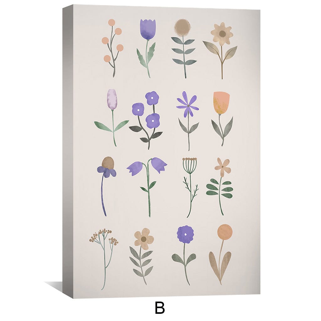 Flourish Patterns Canvas Art B / 12 x 18in / Canvas Clock Canvas